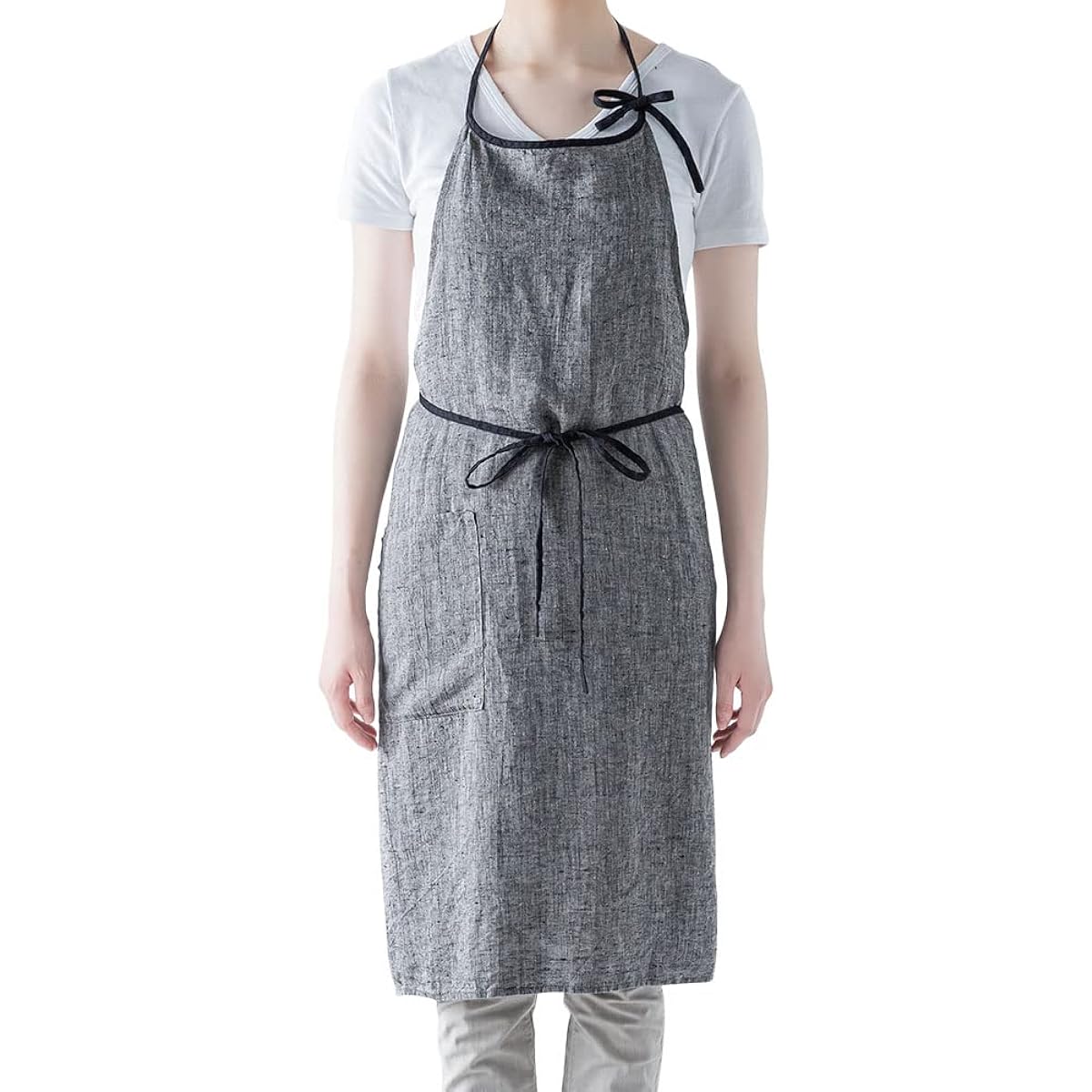 [Lino e Lina] [Lino Elina Apron Full Apron Linen Mila Women's Men's Kitchen Plain Linen Simple Long Length Stylish