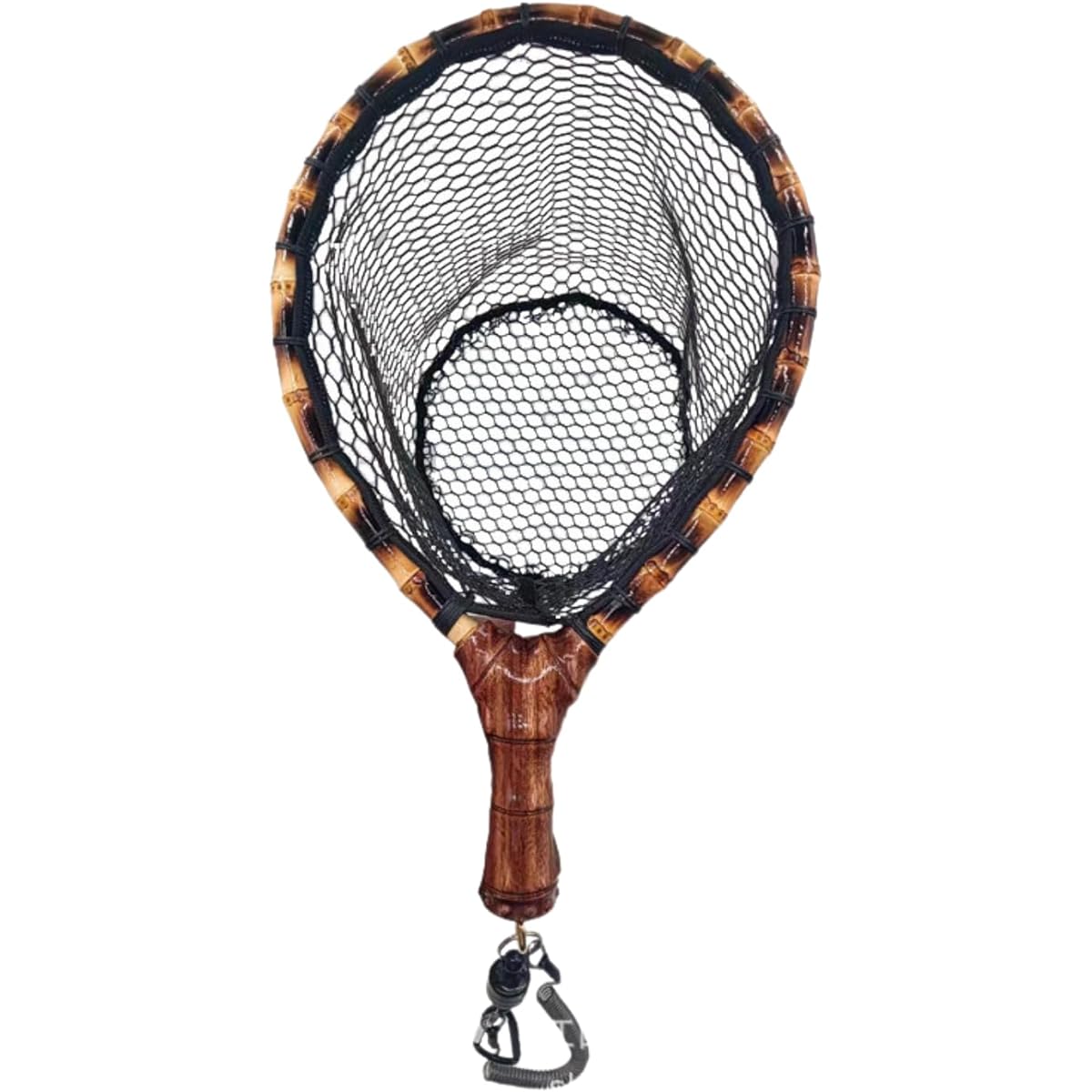 Landing Net Rubber Mountain Stream Fishing Net Bamboo Frame Small Strap with Magnet