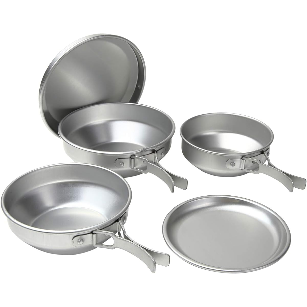 Made in Japan Aluminum Camping 5 Piece Set [Aluminum Tableware Kocher Tableware Set]