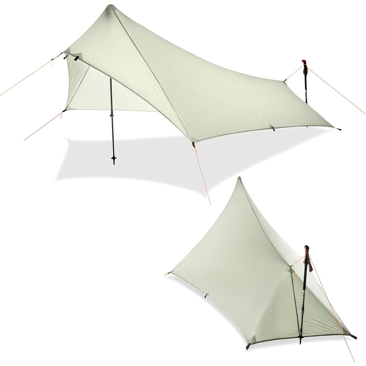 Pole Tent, Climbing Tent, Double-Sided Silicone, Tearable, Ultra Light, Waterproof, Windproof, Easy to Set Up, Camping, Professional Tent
