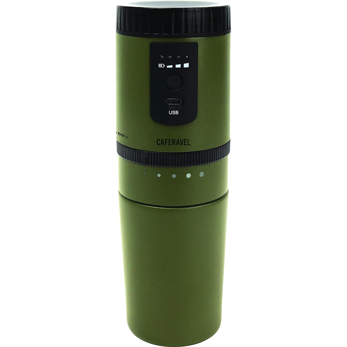 Estale Coffee Maker Electric Single Serving Camping Outdoor All-in-One Cafravel (Grind Beans, Drip, Drink All in One) Olive Green MEK-A107OG