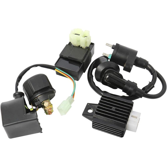 NovelBee Ignition Coil AC CDI Solenoid Relay and Voltage Regulator for GY6 50cc 125cc 150cc ATV Scooter Moped
