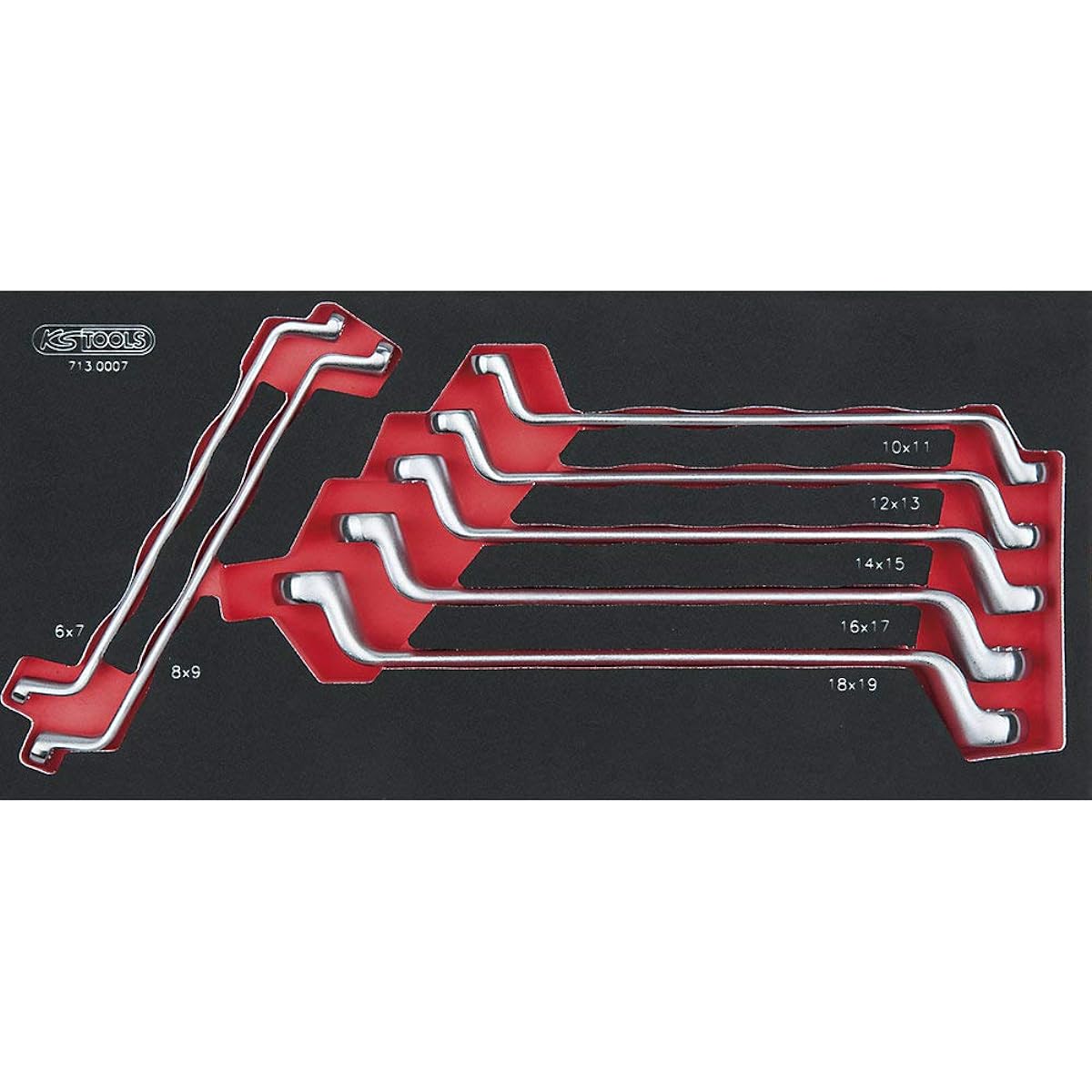 KS TOOLS SCS Ring spanner set offset 7 pcs 1/3 system insert 713.0007