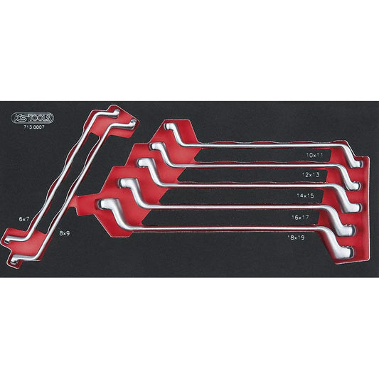 KS TOOLS SCS Ring spanner set offset 7 pcs 1/3 system insert 713.0007