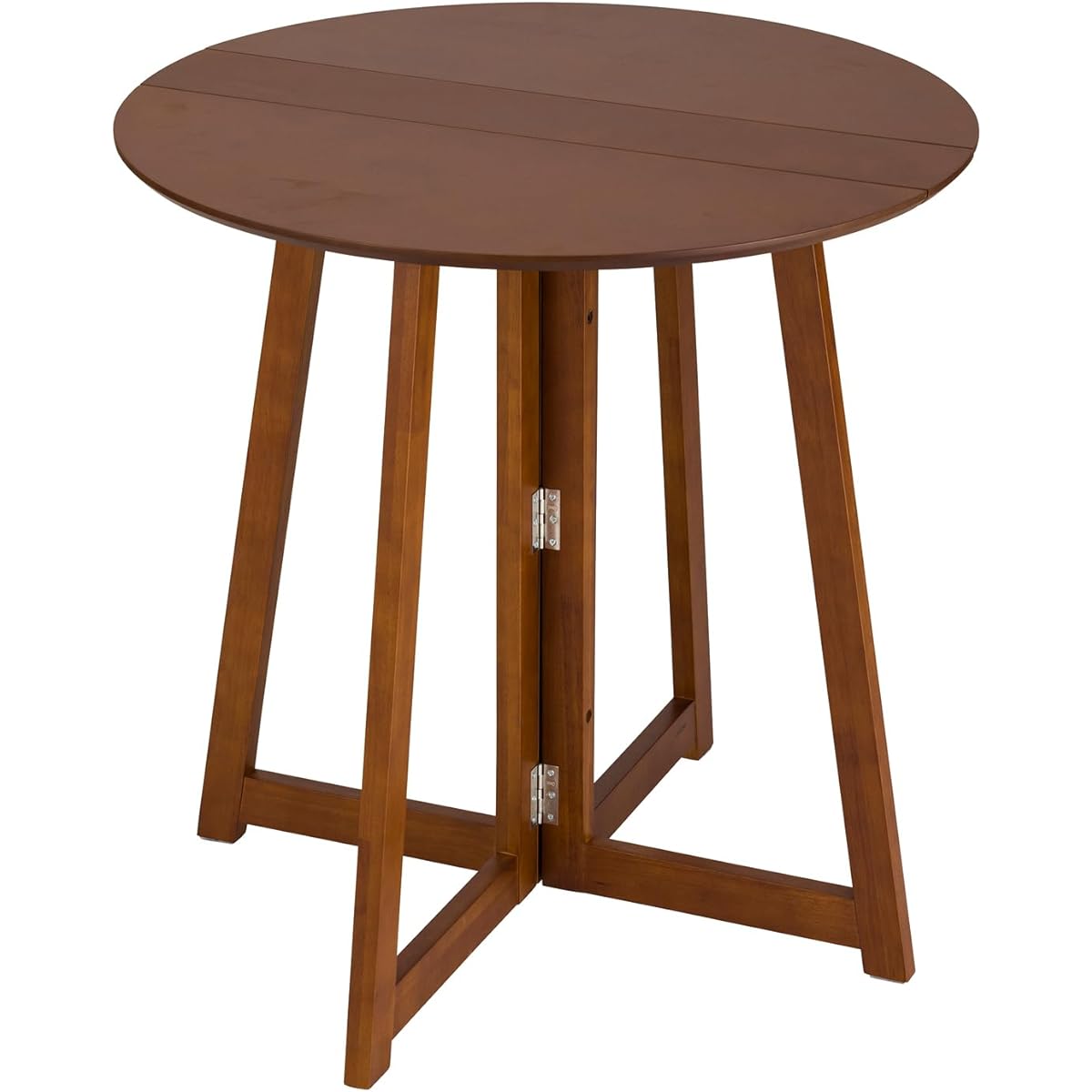 Doshisha Folding Table Dining Table Round 75cm Natural Wooden Cute Scandinavian Dark Brown Width 75 x Depth 75 x Height 72cm NDT75R-BR For 1~2 people Single living size Small Space saving Solid construction and sturdy Workbench