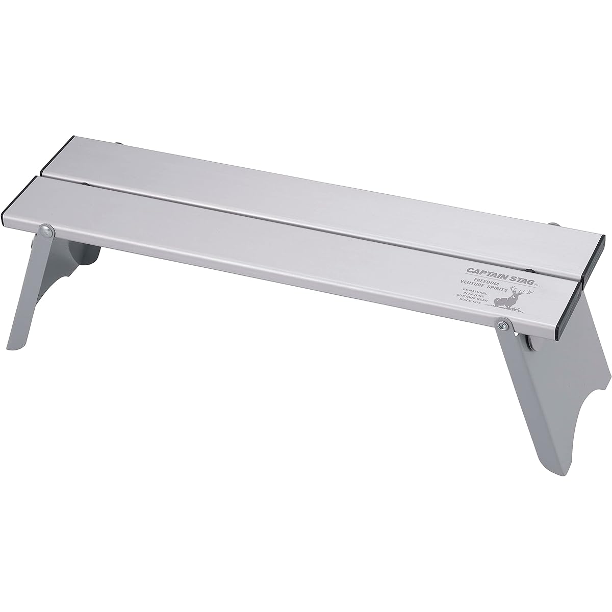 CAPTAIN STAG Outdoor Table Aluminum Solo Table Width 420 x Depth 115 x Height 120mm with connection function Compact with storage case Silver UC-574