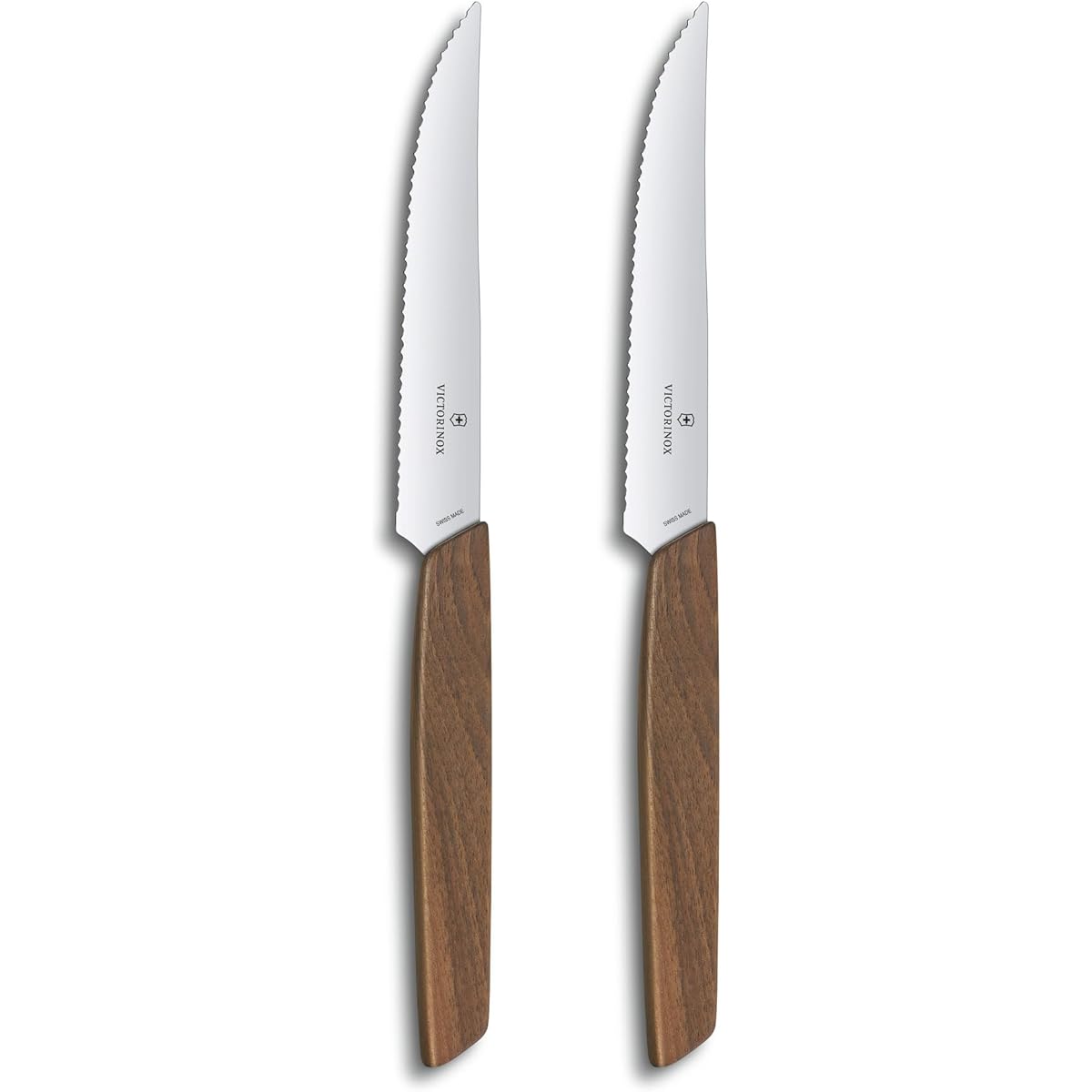 VICTORINOX Petty Knife Steak Knife Wave Blade 12cm Wood Set of 2 6.9000.12WG