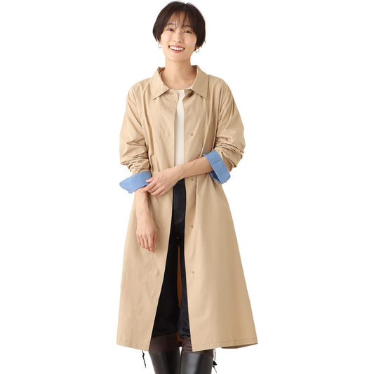 [Afternoon Tea Living] AfternoonTea LIVING Raincoat/Poncho HG82 Stainless Steel Collar Long Coat