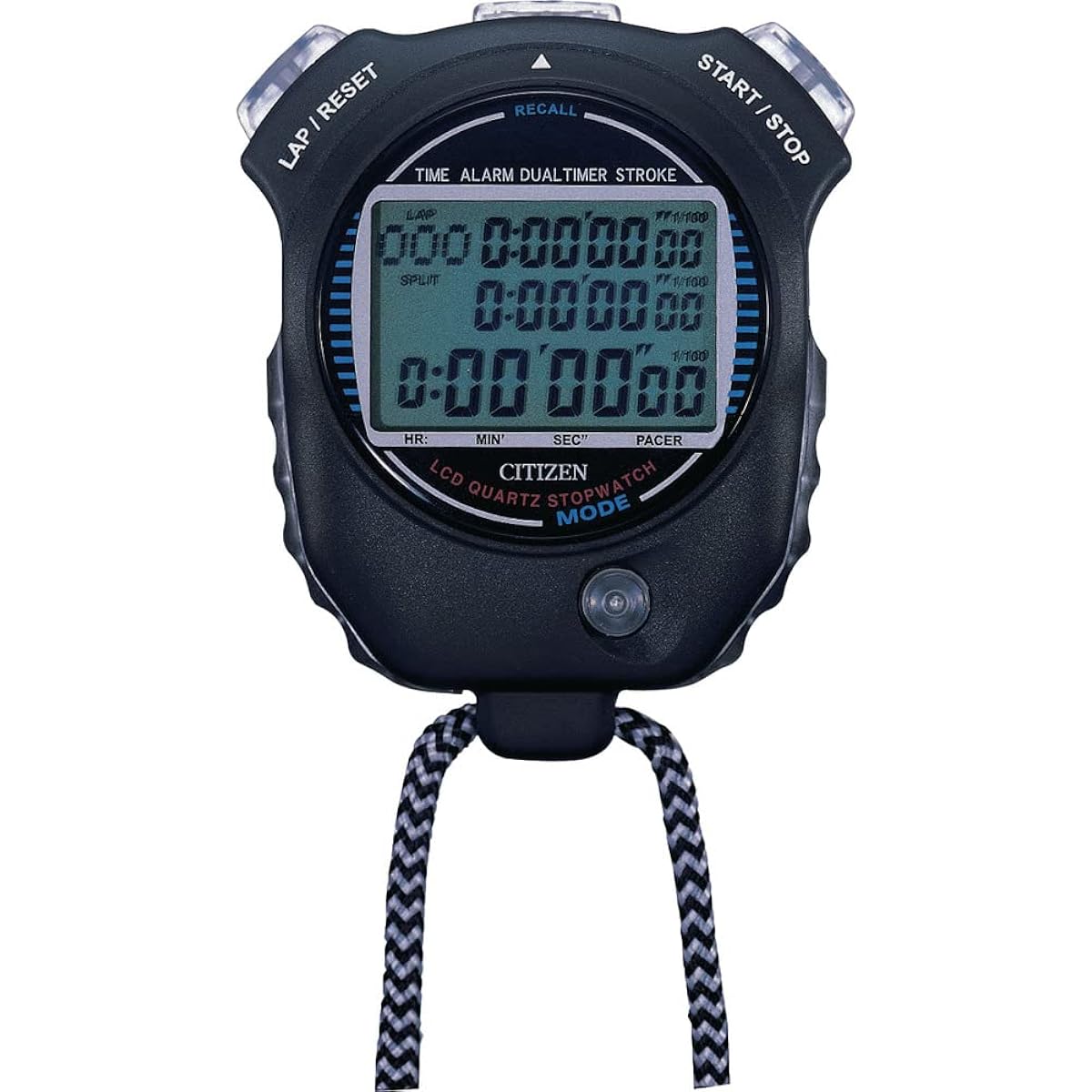 RHYTHM Citizen Stopwatch Waterproof with Split Time/Pace Count Function/Stroke Measurement Function Black CITIZEN LC058-A02