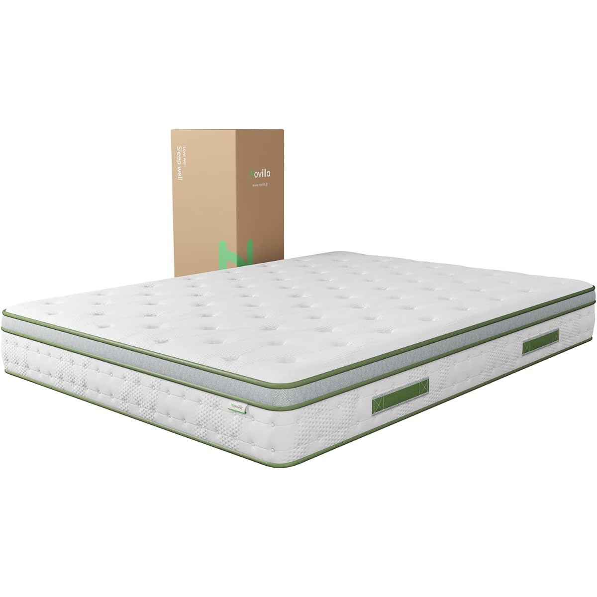 Novilla Mattress Semi-double High Resilience Pocket Coil Mattress High Density Coil Thickness 20cm Bed Mattress High Resilience Urethane Compressed Packing Breathable 10 Year Warranty (120*195*20cm)