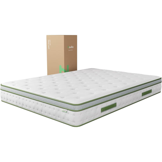 Novilla Mattress Semi-double High Resilience Pocket Coil Mattress High Density Coil Thickness 20cm Bed Mattress High Resilience Urethane Compressed Packing Breathable 10 Year Warranty (120*195*20cm)