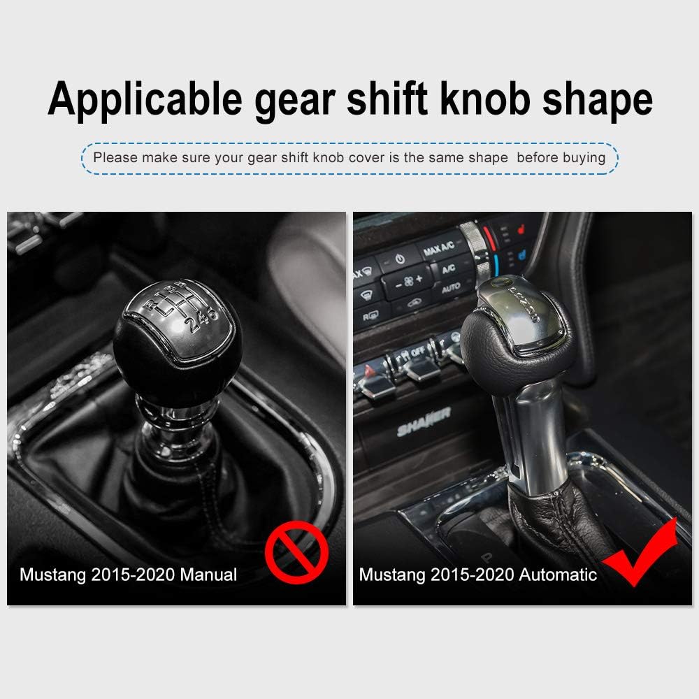 AIRSPEED Interior Gear Shift Nob Cover Sticker Ford Mustang Accessories 2015-2019 Carbon Fiber