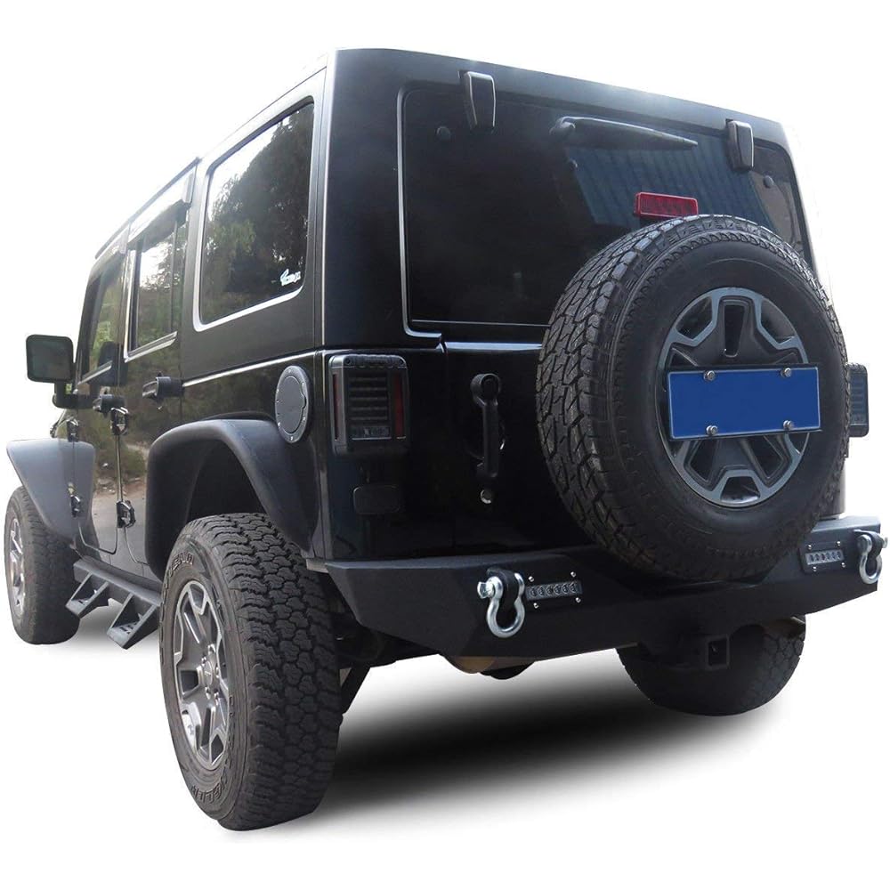 GOPLUS Rear Bumper 2007-2018 JEEP WRANGLER with JK Hook & Fog Light Hall (Rear Bumper)