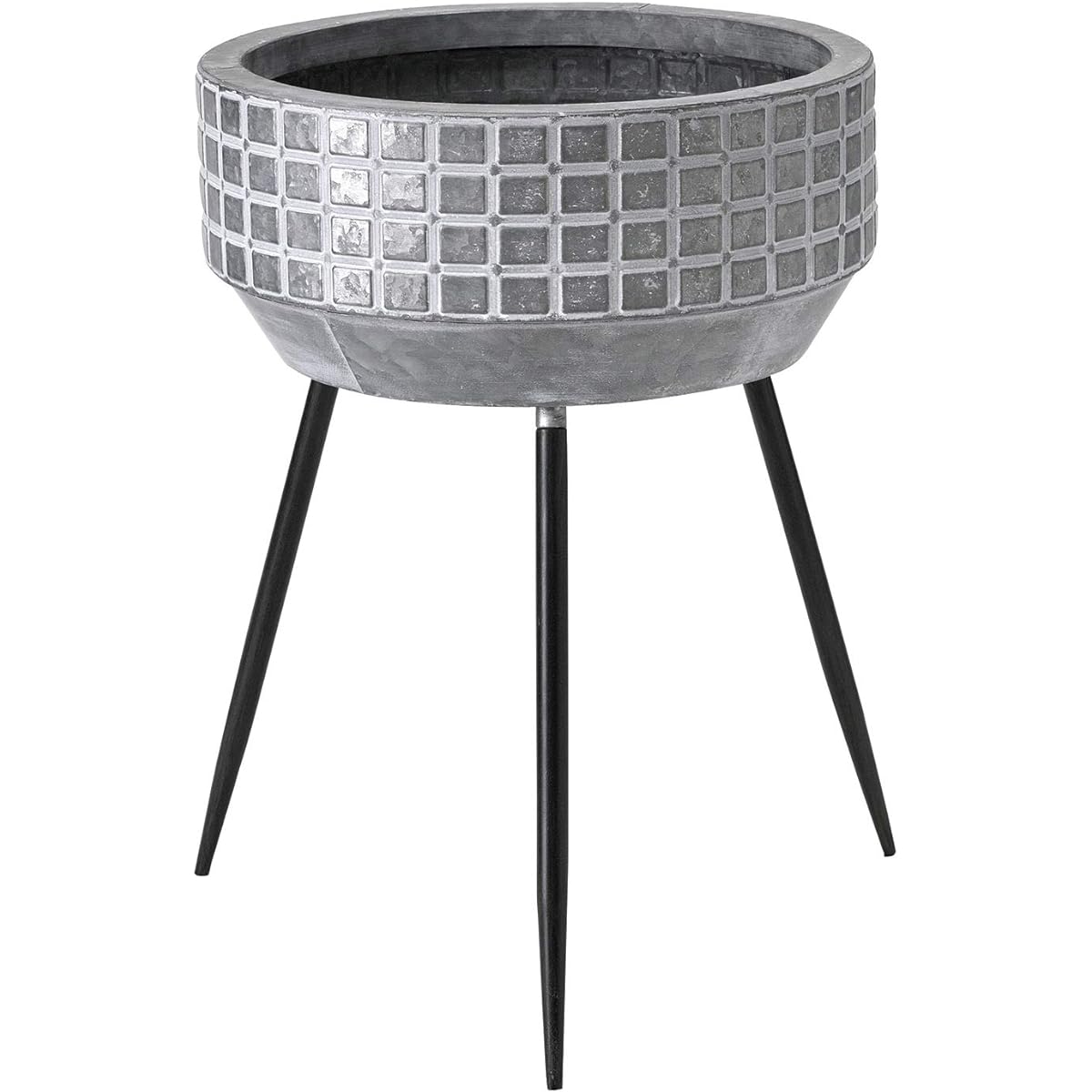 SPICE OF LIFE Pot Cover Accessory Holder Bowl with Metal Legs SCANDINAVIAN L Size Diameter 41cm Height 48.5cm Three Legs Screw-in Legs FJGK2943 Gray
