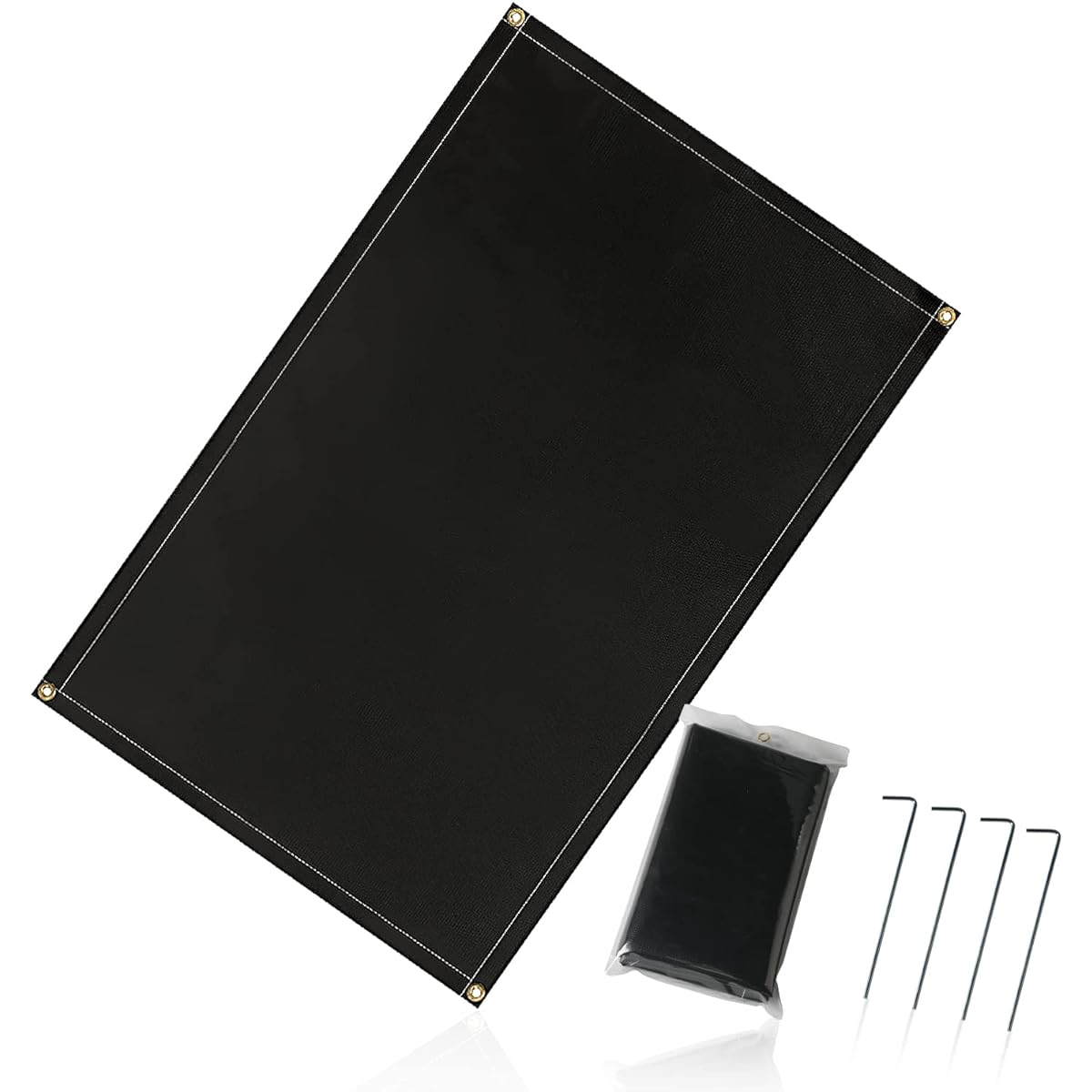Chaslean Bonfire Sheet, Bonfire Stand Sheet, Spatter Sheet, Non-Stinging, Silicone, Black, Heat Resistant, Fire Resistant, Camping, Lawn Protection, Storage Bag Included