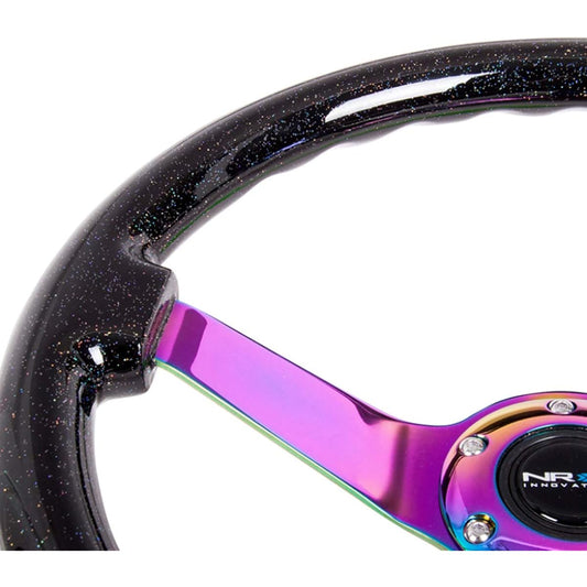 NRG RST-036BSB-MC reinforced steering wheel-Classic Black Parkle Wood Me