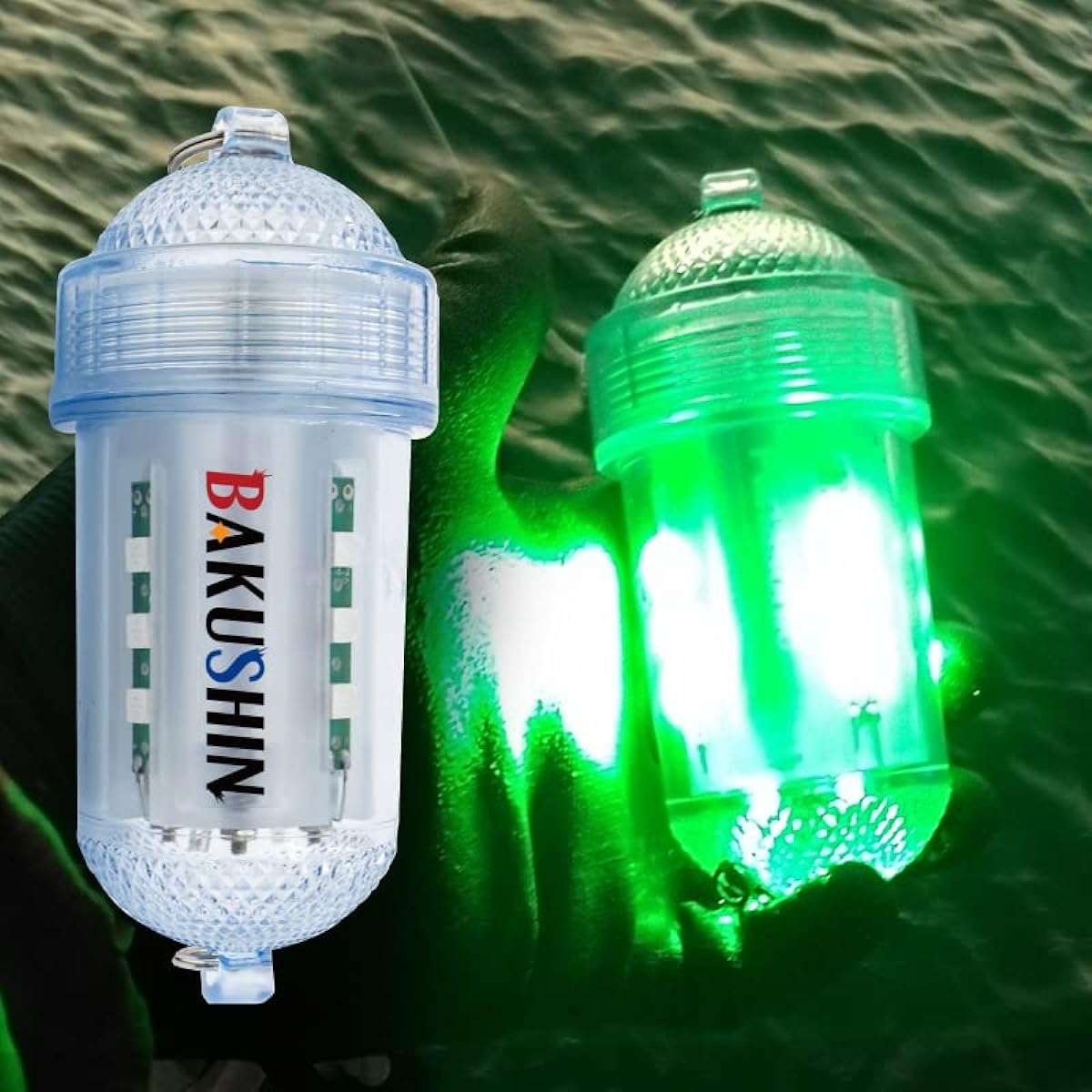 FUNKS BAKUSHIN Powerful Battery Operated Fishing Light Deep Green Squid Fishing High Brightness Fishing Light Bright Underwater Light