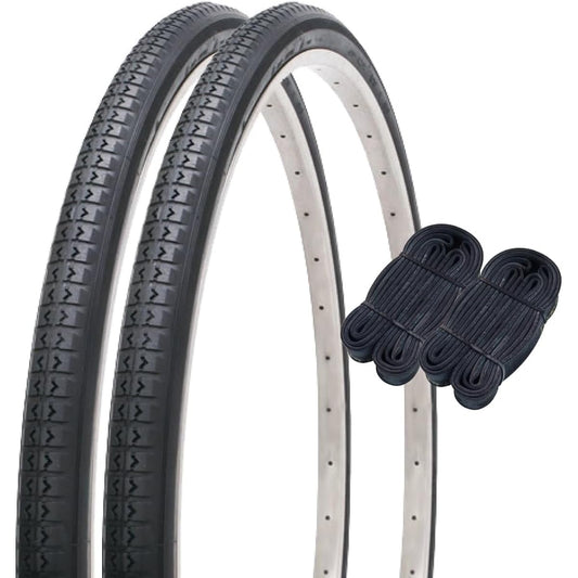 Shinko 28 inch bicycle tire tube set of 2 each, pair roll standard tire 28 x 1 1/2 black W/O SR141 60267