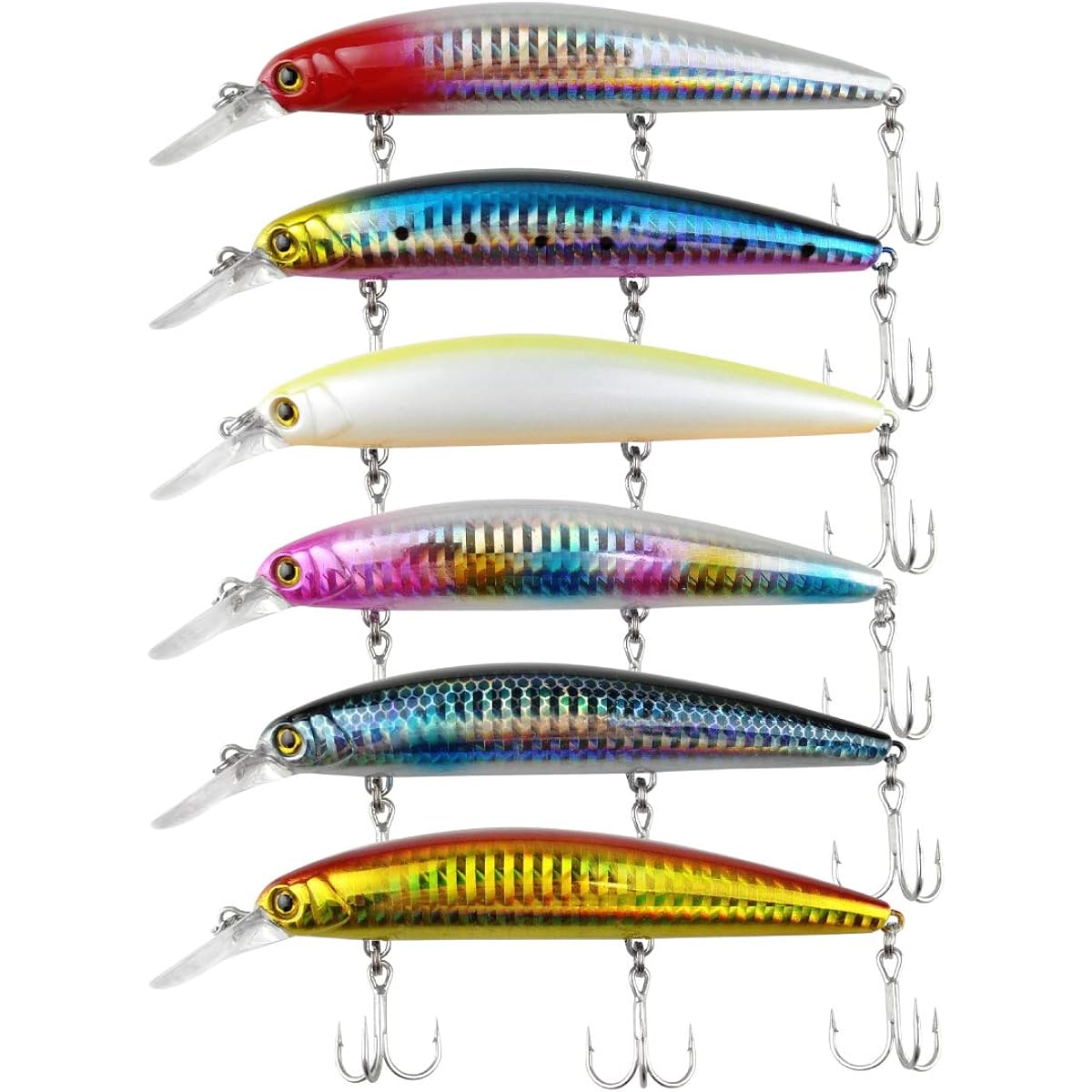 Orrudo Fishing Gear 12.8cm 38g Heavy Weight Sinking Minnow B 6 Color Set qb100189