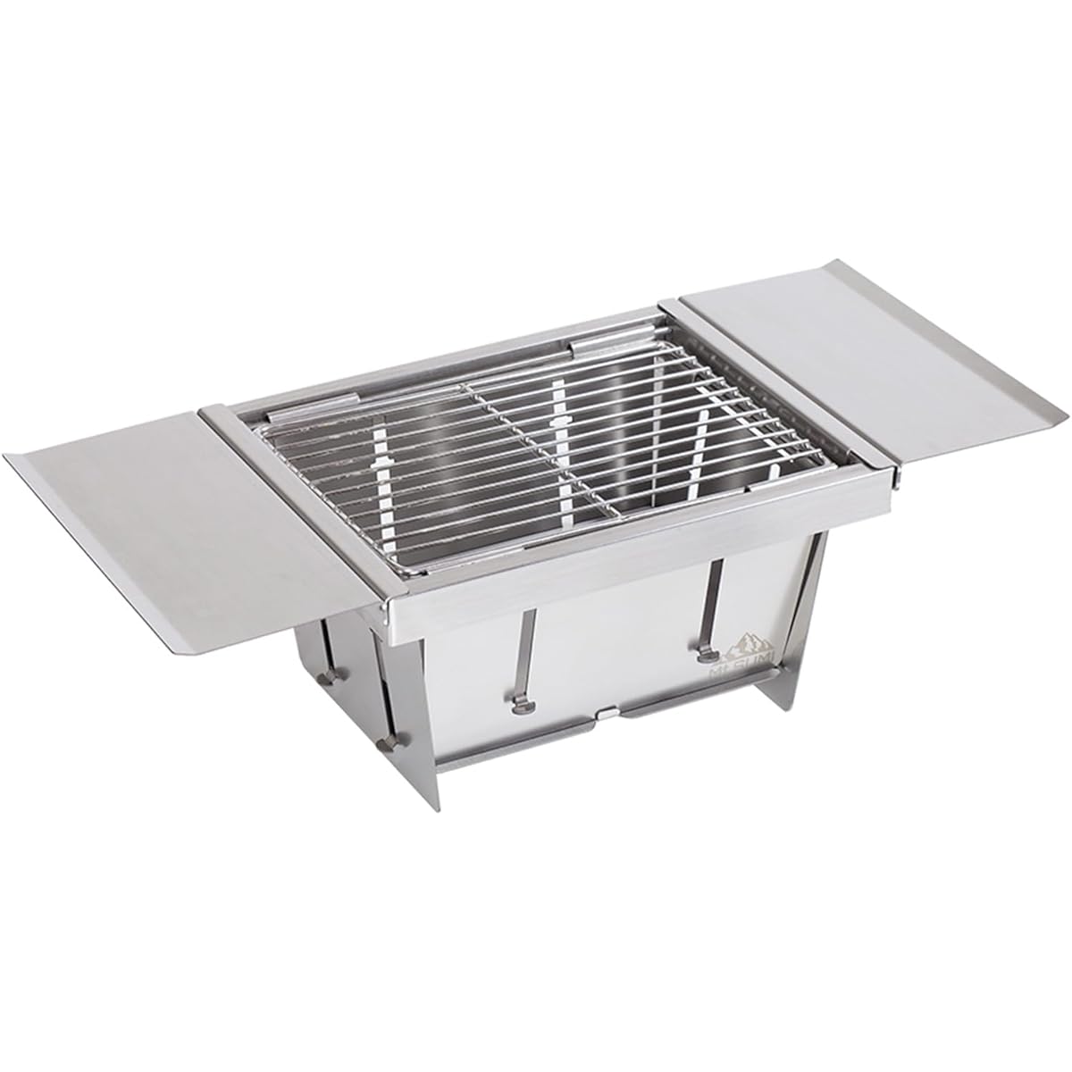 Mt.SUMI Perfect Grill Mini Perfect Grill Mini Foldable BBQ Grill Bonfire Stand with Tongs Solo Camping Single Use Stainless Steel Durable Gift