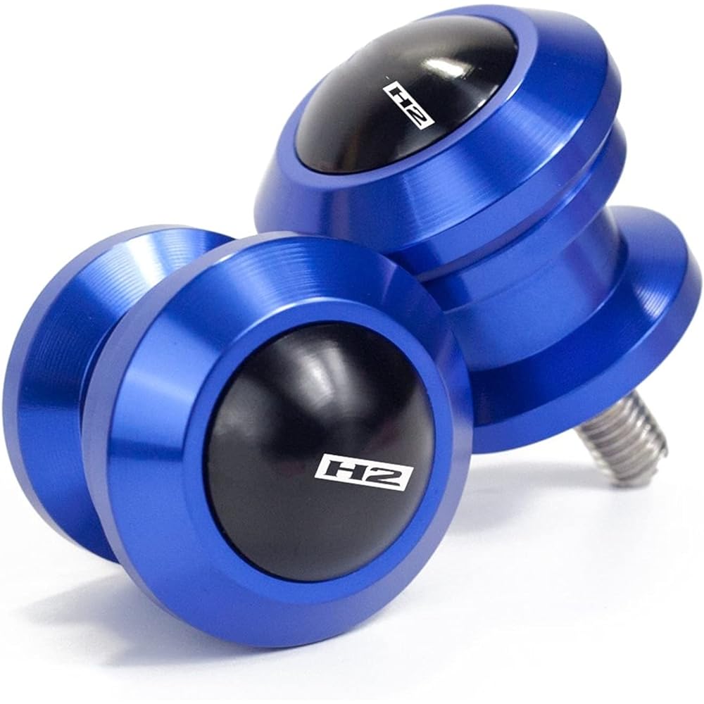 Motorcycle Swing Arm Bobbin Spool 8MM Motorcycle Accessories CNC Frame Stand Screw Slider Swing Arm Spool Slider Protector For KAWA-SAKI ZH2 ZH2 2019 2020 (Color: Blue)