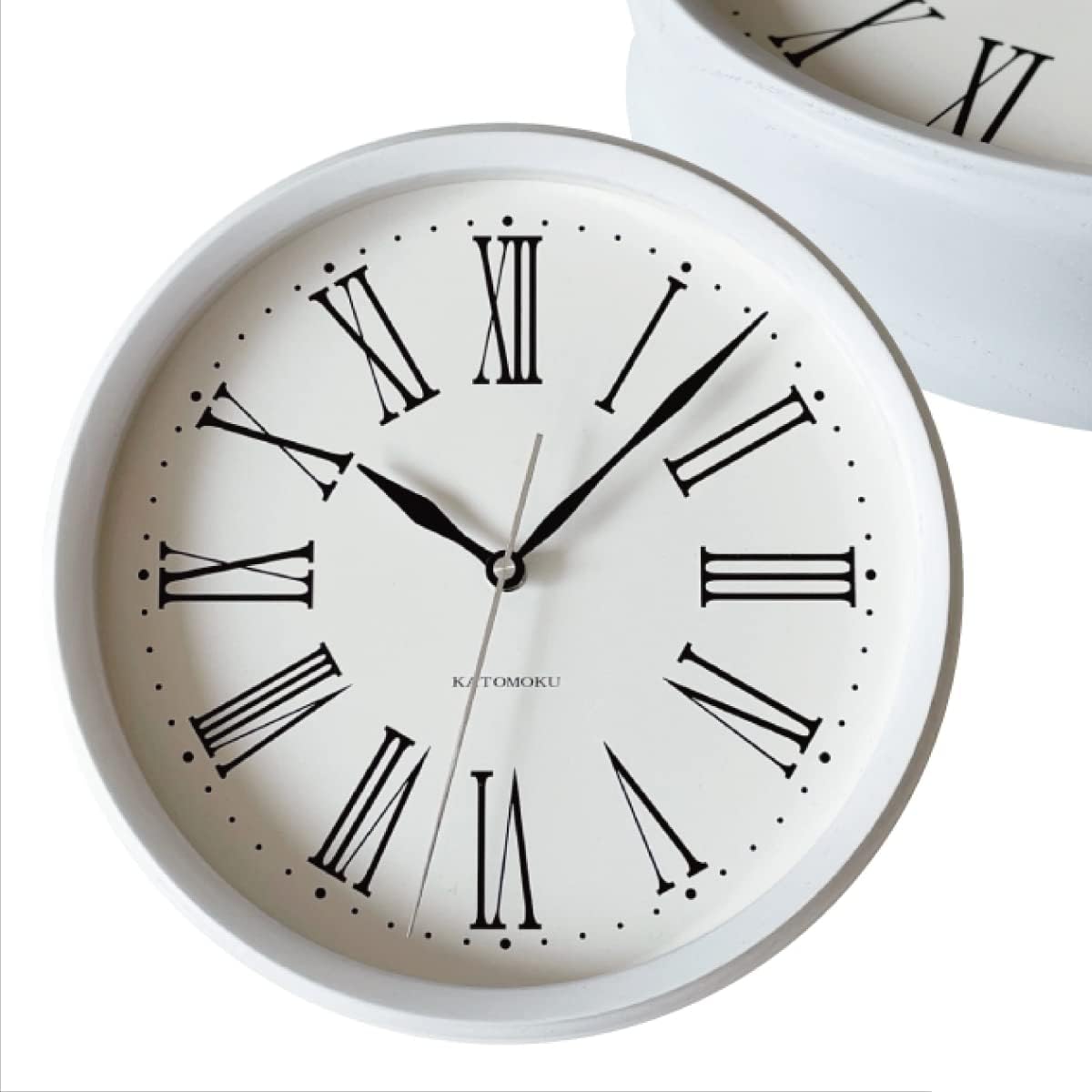KATOMOKU muku clock 5 Roman numerals white radio clock continuous second hand km-58WRC φ306mm