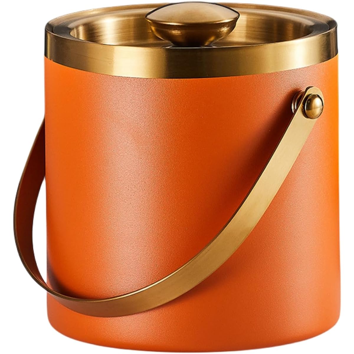 Ice Bucket, Non-melting, Double-walled, All Stainless Steel Construction, Ice Bucket, Stainless Steel, Ice Container, Vacuum Insulated, With Handle and Lid, For Cold Storage, 2L, 3L, Large Capacity, Professional Use, Home Use, Commercial Use (3L, C)