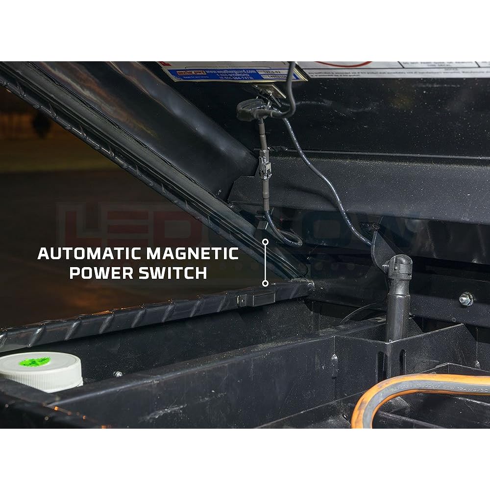 LEDGLOW 2PC Track toolbox LED Light - Includes magnetic power supply switch for automatic ON / OFF