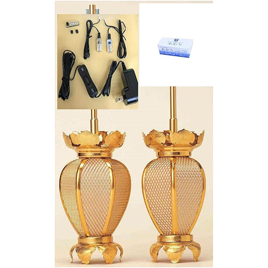 Hanging Lantern Aluminum Natsume Type (Medium) LED Lighting Electrical Set Kyoto Buddhist Altar Isemura