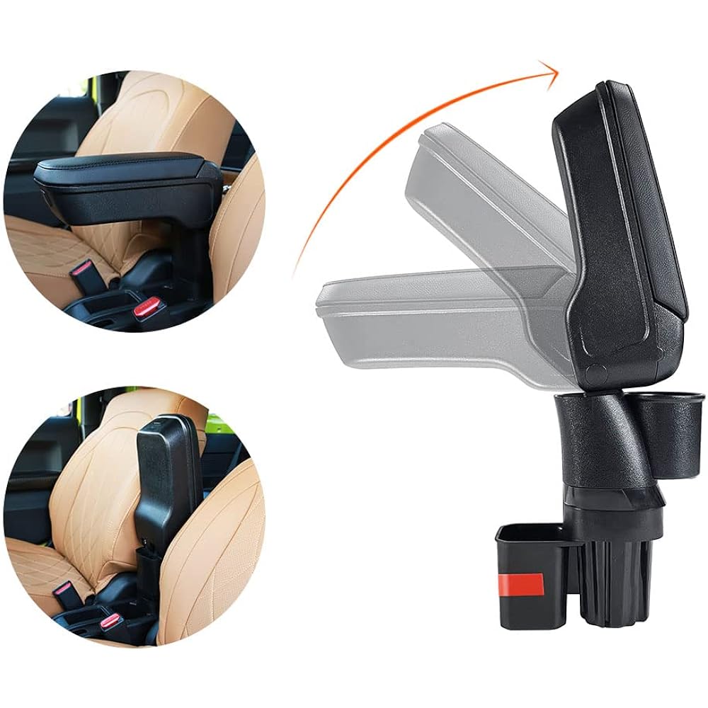 [LFOTPP] Improved Model Suzuki Jimny JB64 JB74 Front Armrest with Drink Holder for Increased Storage Capacity Adjustable Front and Rear Slide Storage Tray for Vehicle Specific Design Parts