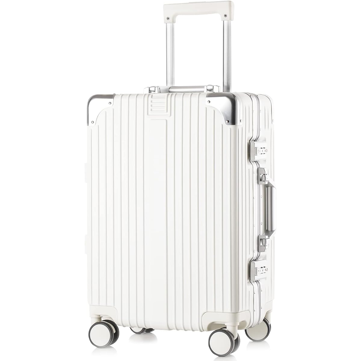 [ISUKI] Suitcase Carry Case Aluminum Frame Carry-on Large Carry Bag Lightweight Carry Back Quiet TSA Lock Popular Colors Business Travel Business White White Small Size Approx. 38L