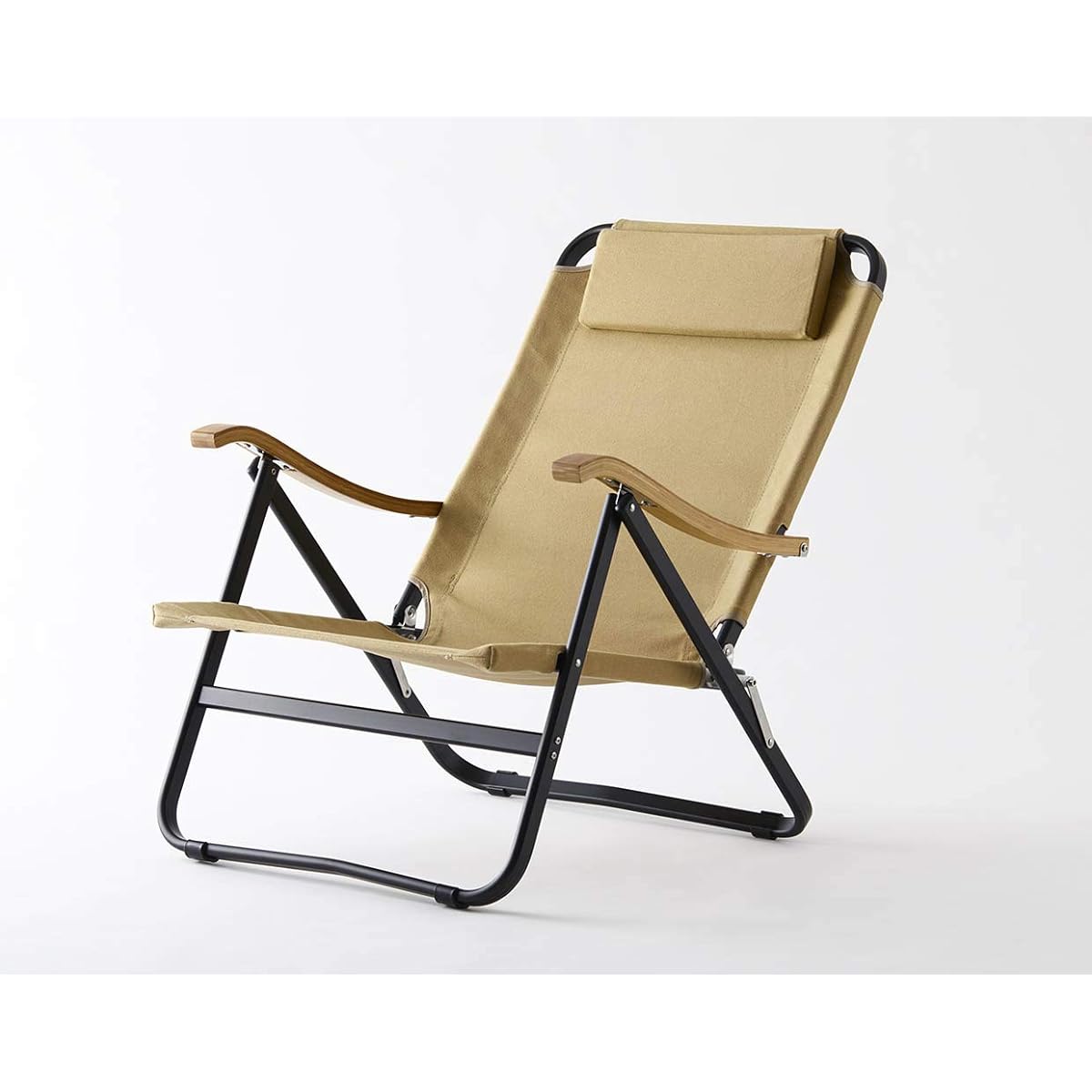 onway Comfort Low Chair OW-61BD-BM Folding Outdoor Camping Stylish Compact Reclining Lightweight Solo Low Indoor Low Chair Chair Folding Meal Snack Gardening Living Picnic Chair Telework No Tire Portable Portable Fishing Barbecue Outdoor Space Saving Eve