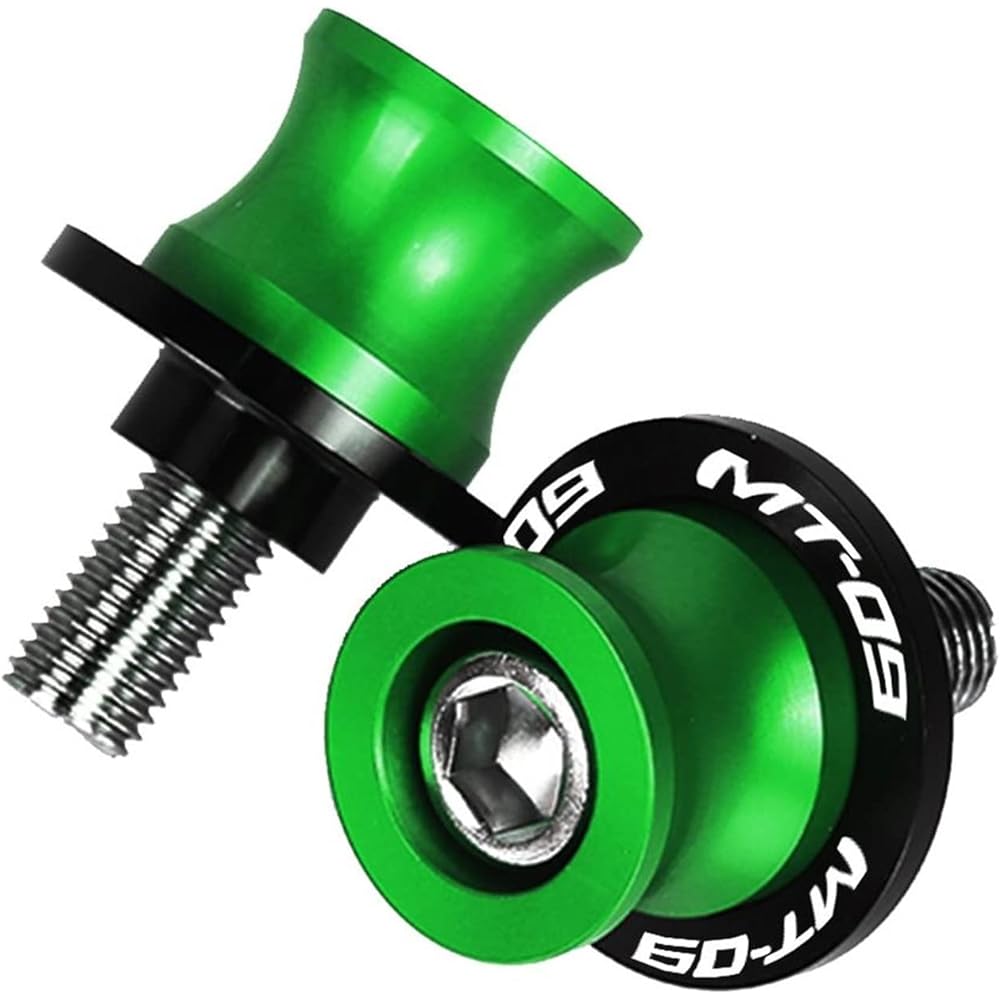 Swing Arm Spool Stand Screw Slider Motorcycle 6MM CNC Swing Arm Spool Stand Screw Slider For YA-MA-HA MT09 MT 09 MT-09 SP 2013 2014 2015 2016 2017 2018 2019 2020 2021 (Color : Green)