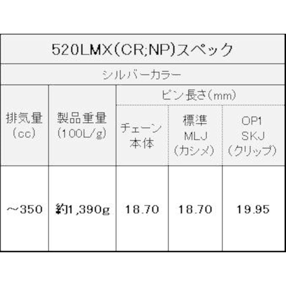 EK NX Ring Seal Chain 520LM-X Silver 110L [Caulking Joint]