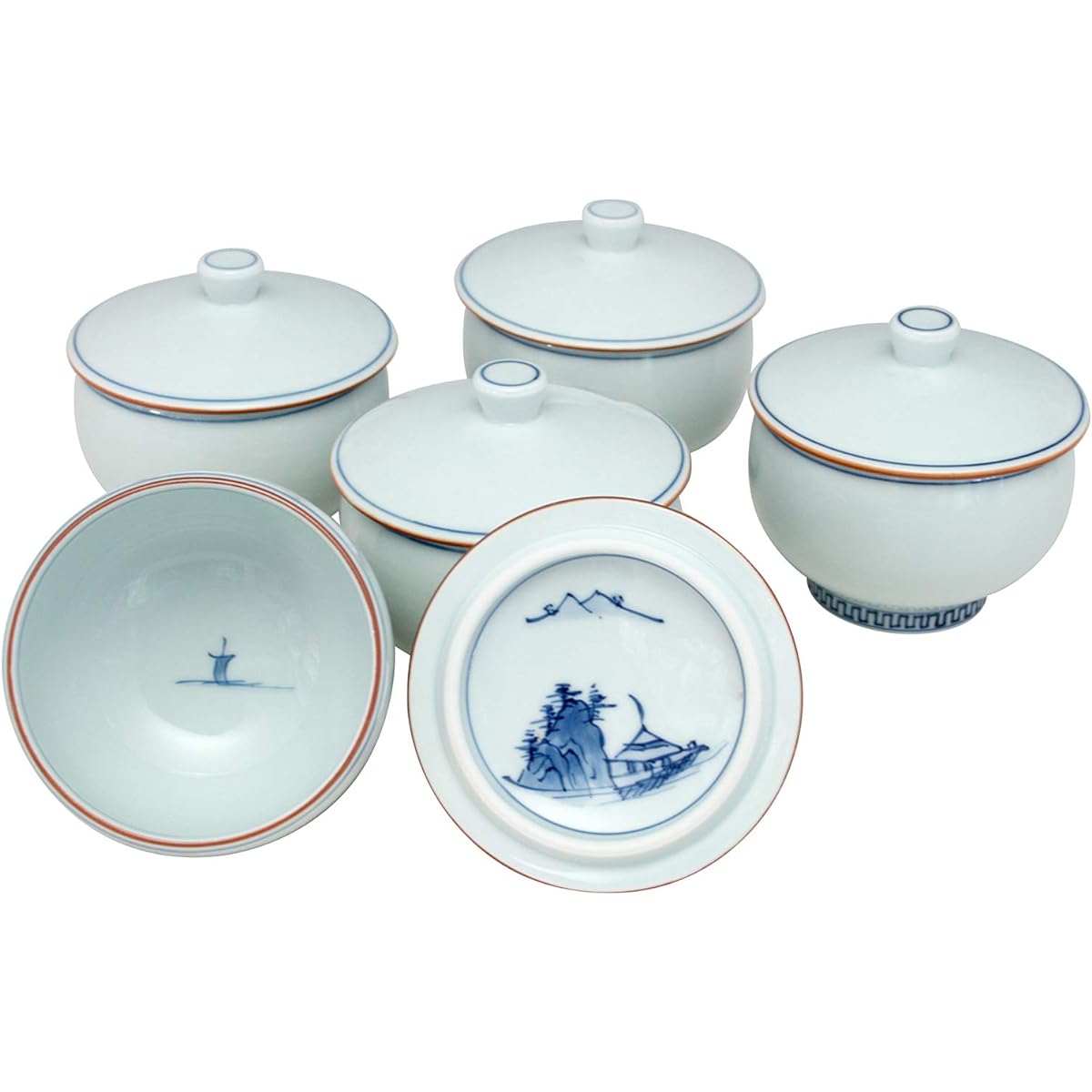 Hasami ware Korin kiln Uchisansui Sencha bowl set 54097