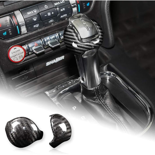 AIRSPEED Interior Gear Shift Nob Cover Sticker Ford Mustang Accessories 2015-2019 Carbon Fiber
