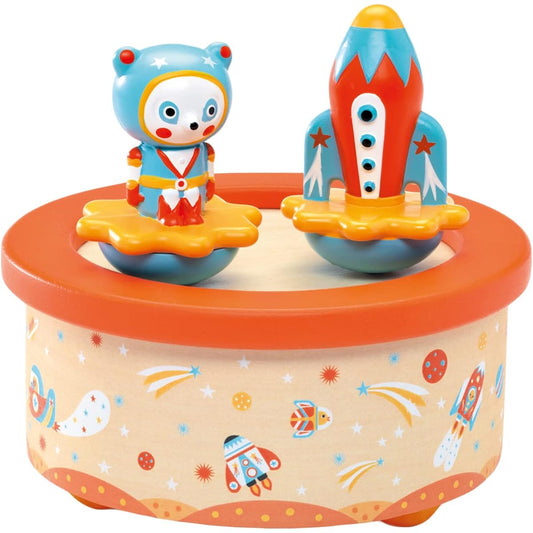 Music Box Present Baby Toy Baby Merry 10 Months Educational Toy Wooden Toy Music Sparkling Star [DJECO Space Melody] (DJ06052)