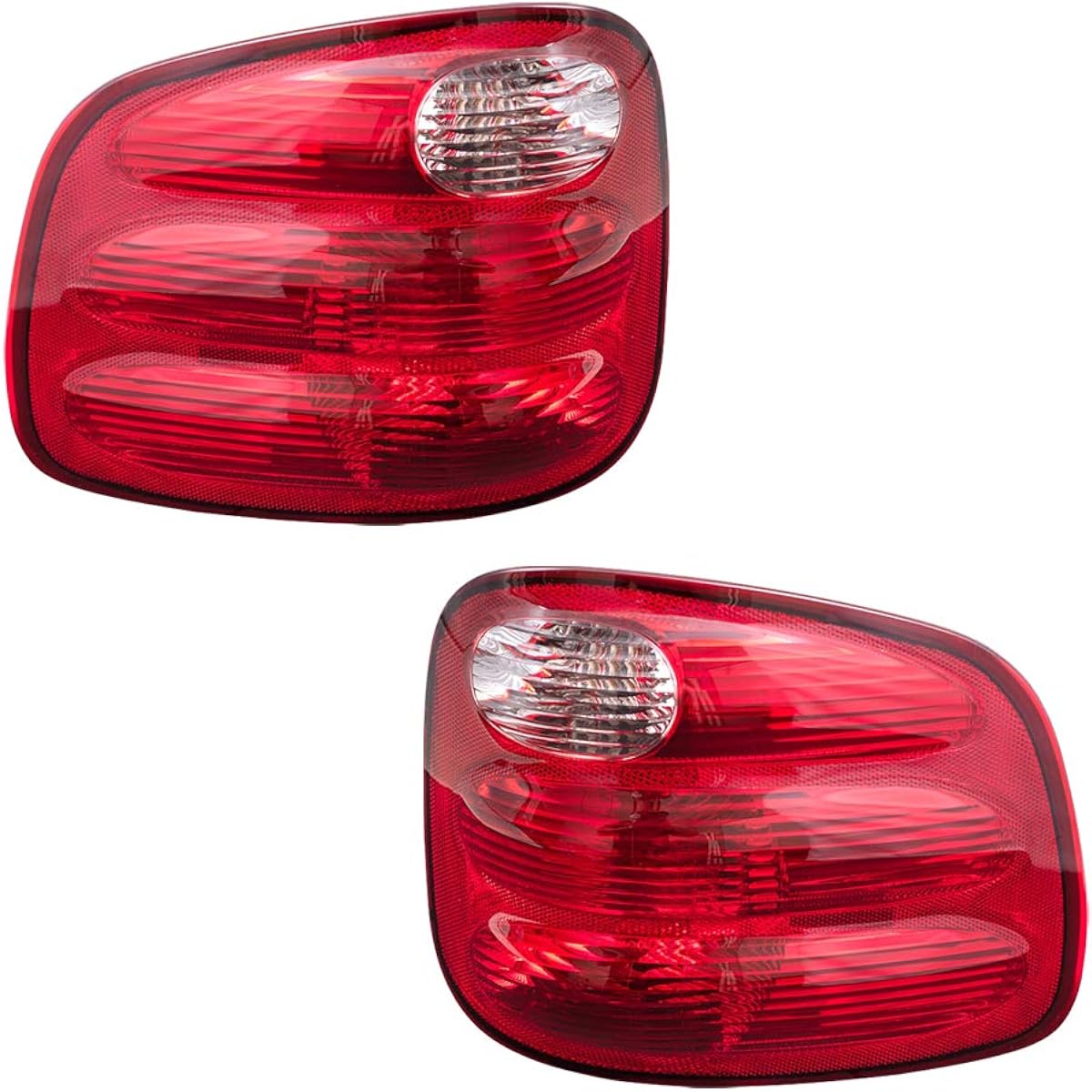 Driver and Passenger Taillights Tail Lamps with Red Lens Replacement for Ford Pickup Truck YL3Z13405AA YL3Z13404AA