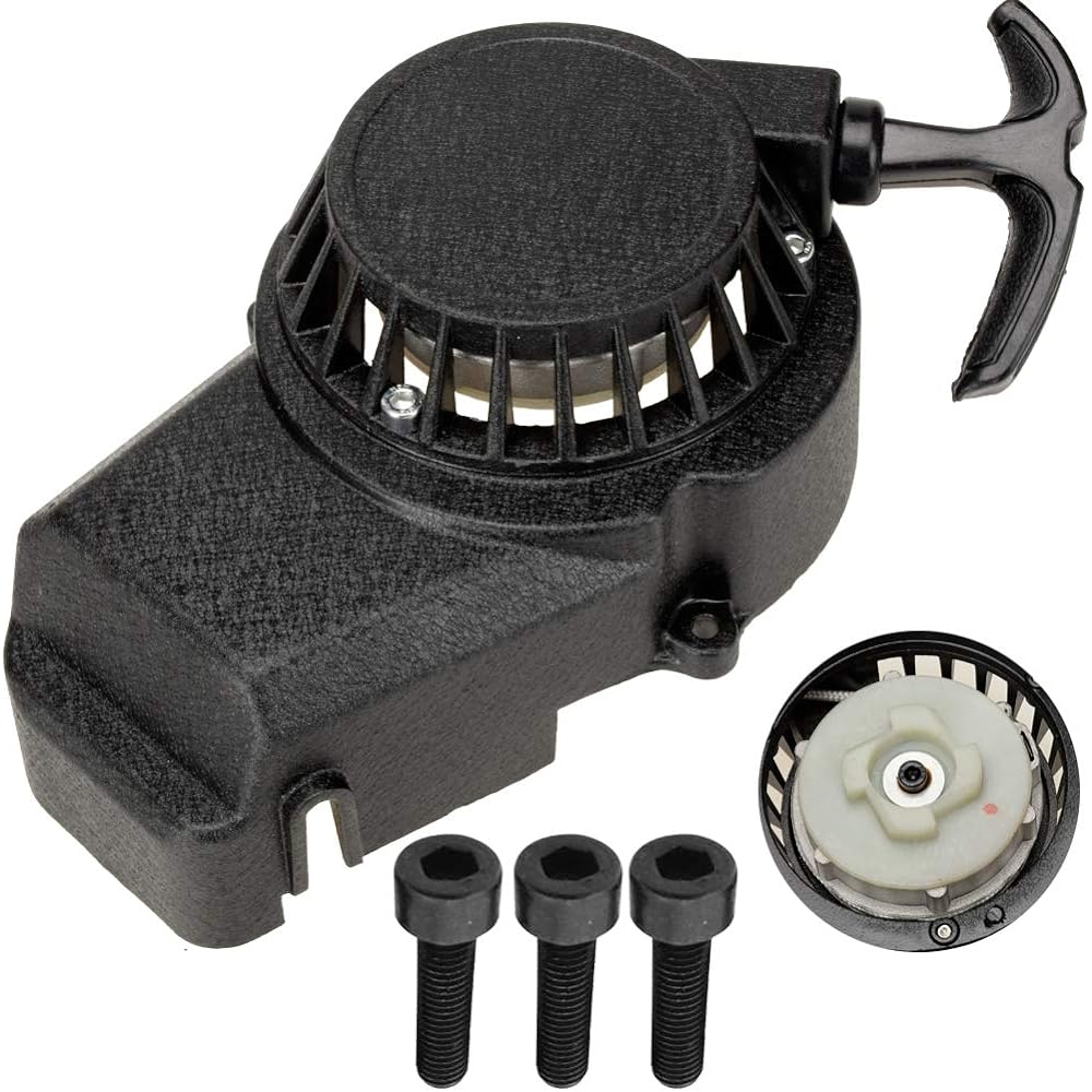 HIAORS Alloy Recoil Pull Starter 47cc 49cc 50cc 2 Stroke Syx Moto Holeshot SSR SX50 Coolster QG50 Mototec Demon Xpro Hawk DRX Kids Mini Dirt Bike Apex Kagurari Pocket Rocket Bike Quad ATV Parts