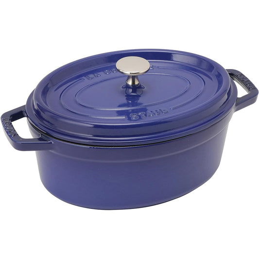 staub Pico Cocotte Oval 23cm Royal Blue Hand Cast Enamel Pot Oven Safe