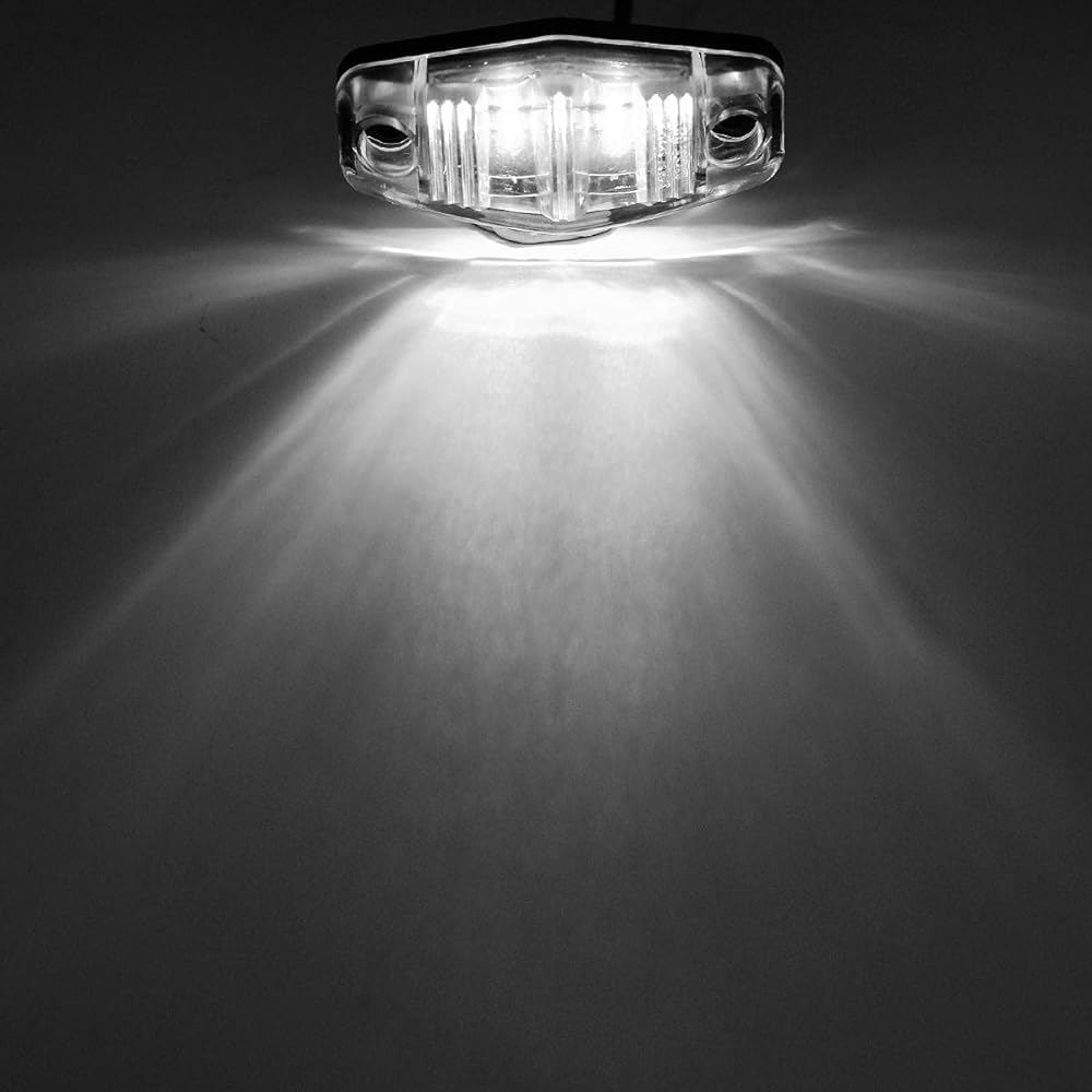 PARTSAM 4X 2.5 inch clearance clear/White LED lamp 2 Diode Troller Truckside Marker Light