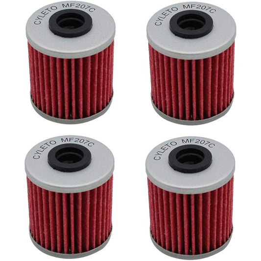 Oil Filter KAWASAKI KX250 KX 250 2006 2007 2008 KX250F KX 250F 2004-2016 KX450F KX 450F 2016 (Updated Accessories) (Color: 4pcs-red)
