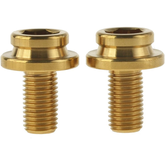 Dingtai 2pcs M8x15 Bicycle Crank Bolts Gold for Square Tapered Bottom Bracket Titanium Screws