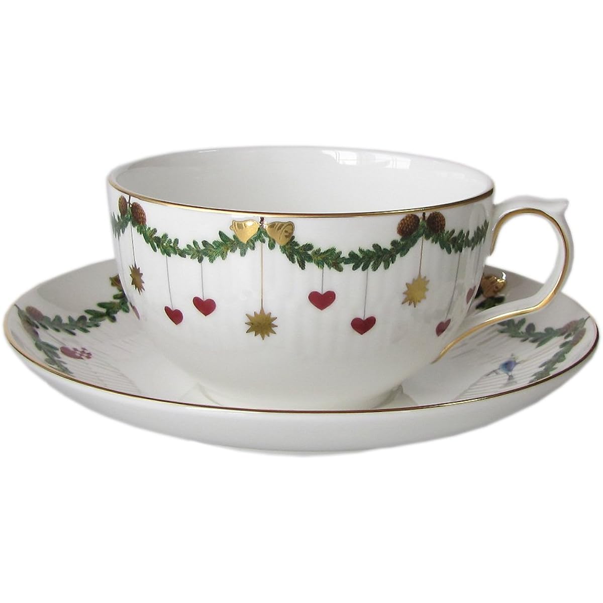 Royal Copenhagen Star Fluted Christmas Collection Tea Cup & Saucer 300ml 2503086 2503086 [Parallel Import]