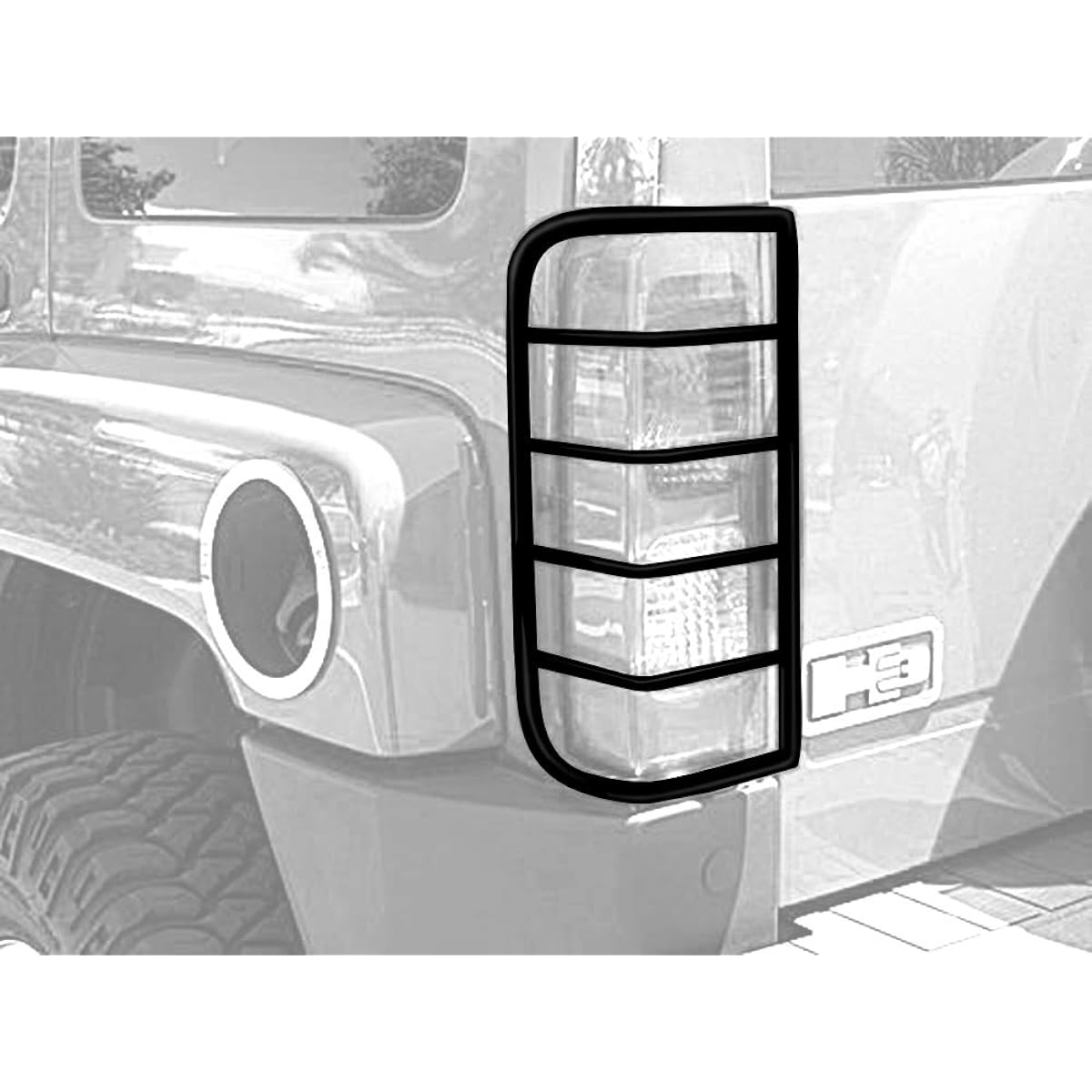 MaxMate Premium Custom Fit 06 – 10 Chevrolet Hummer H3 Black Taillight Cover, 2 Pack (Charged For Hardware and Instructions Included)