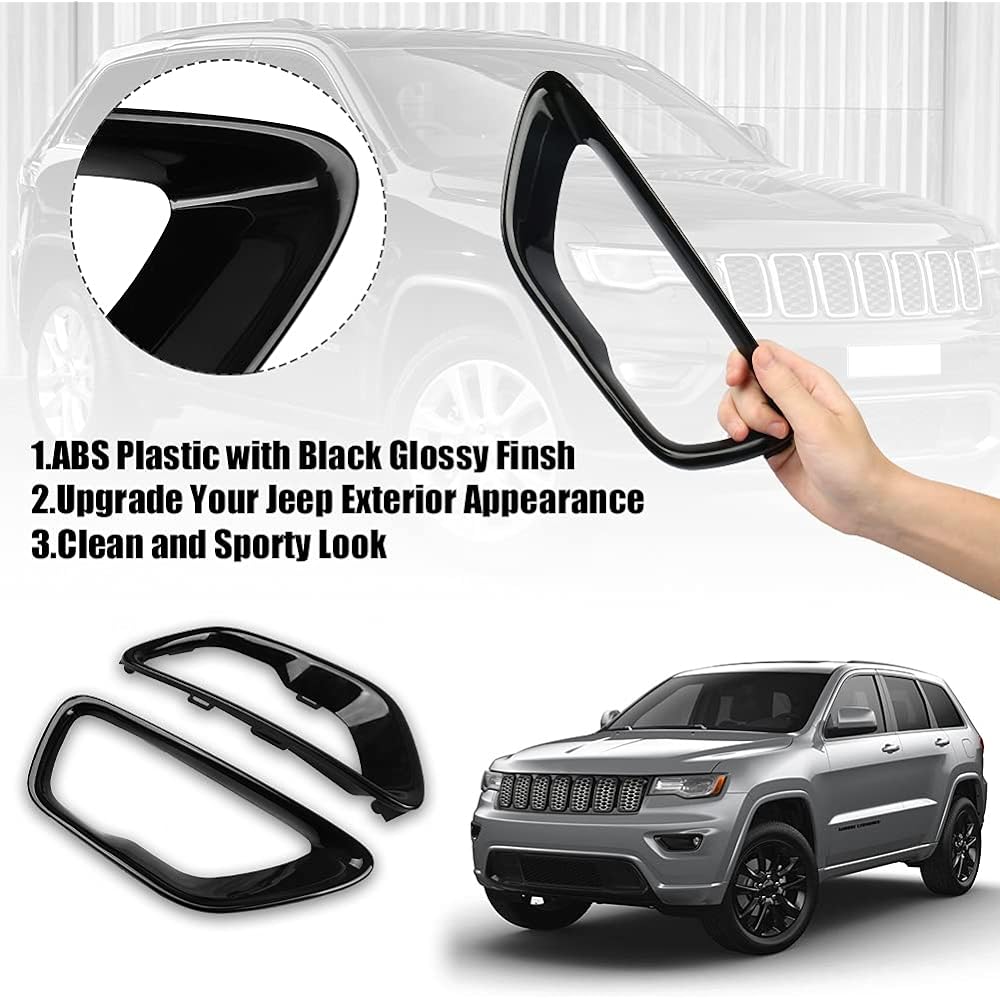 SPORTULI Front Fog Cover Fog Land Trim Replacement 2017-2021 Jeep Grand Cherokee (2017-2021)
