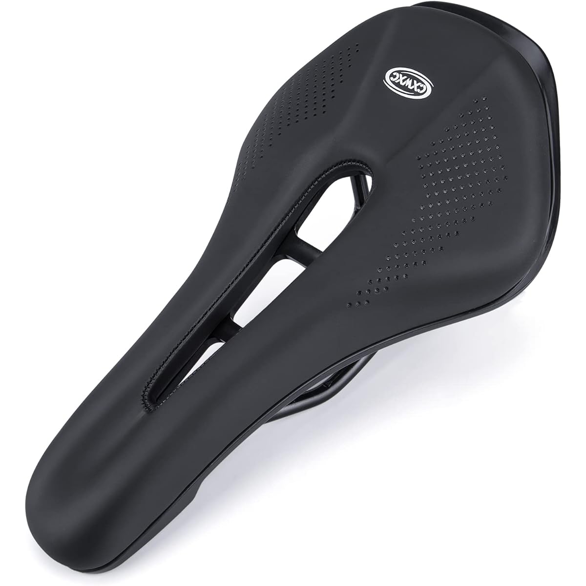 CXWXC Bicycle Saddle, No Butt Pain, Perforated, Thick, Cushioning, PU Leather, For Road Bikes/Cross Bikes, etc. (CX-1098)