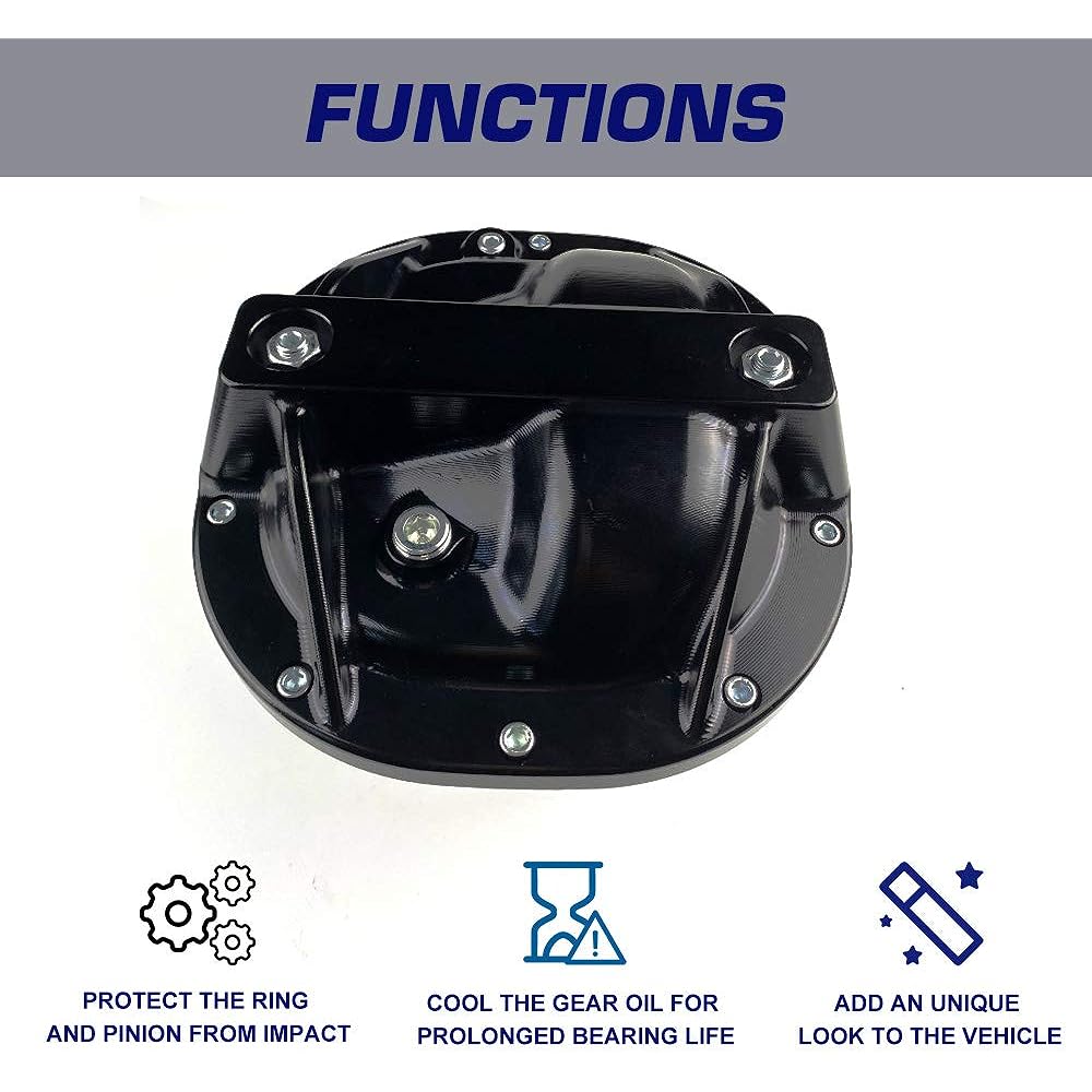 SPELAB Rear Different Cover Billet Aluminum Alloy 8.8 inch Differible Cover 10 Bolts for Ford