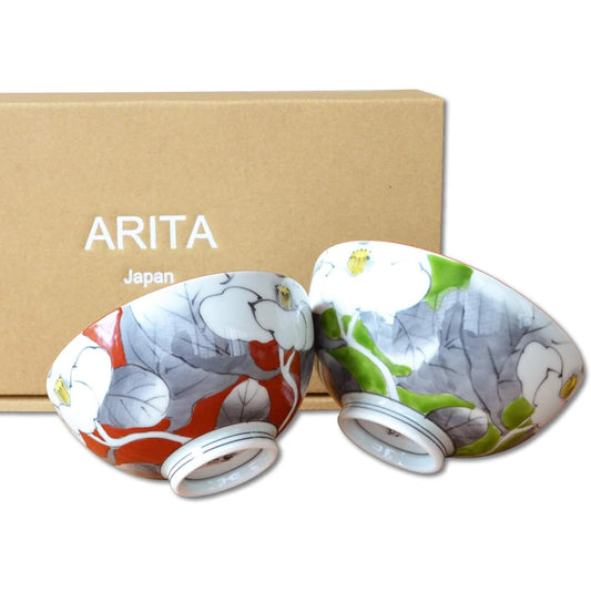 Couple's Tea Bowl Present Pair Gift Boxed Stylish Arita Ware Rice Bowl Yuka Made in Japan
