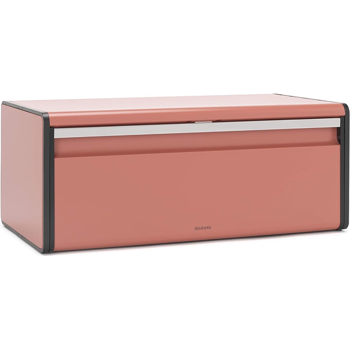 Brabantia Bread Bin Fall Front Bread, Seasoning, Snack Storage Made in Belgium Terracotta Pink 304729 Size: Width 46 x Depth 25 x Height 19 cm